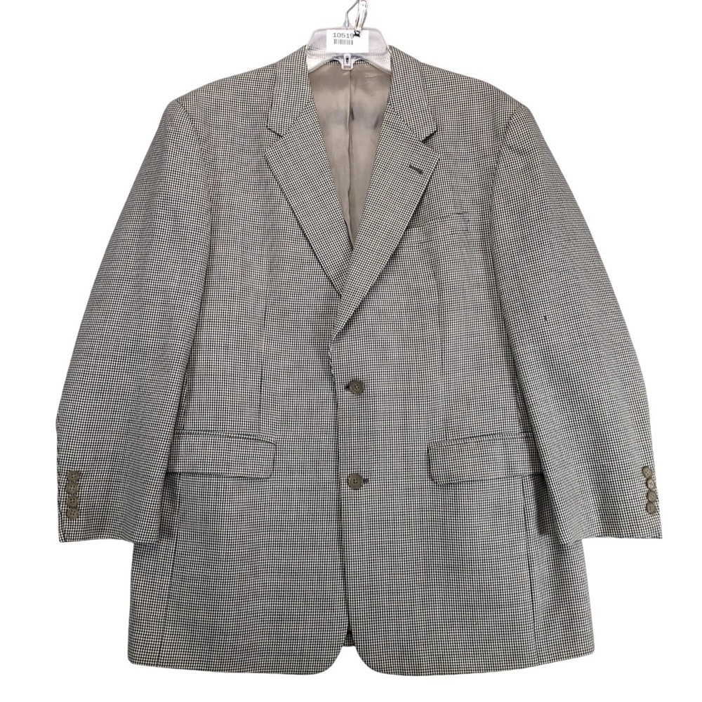 Vtg Austin Reed London Houndstooth Sport Coat Mens 39R Wool Black/Cream Blazer‎